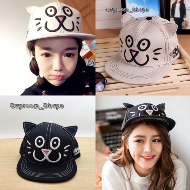 cap-cat-หมวกลายแมว-หมวกเบสบอล-ราคาถูก-พร้อมส่ง