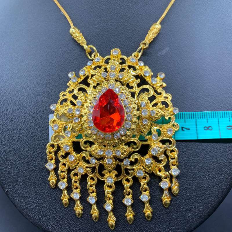 vintage-jewelry-สร้อยคอโบราณ-เครื่องประดับเจ้าสาว-ชุดสร้อยคอทองคำและต่างหูหนีบเพชร