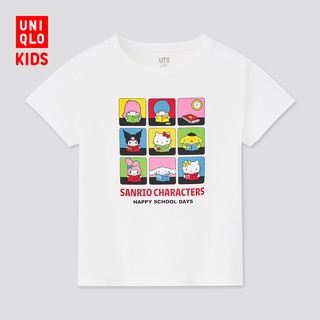 คุณภาพสูง UNIQLO ใหม่เสื้อยืดพิมพ์ลาย Sanrio Collaboration Series สําหรับเด็ก / ผู้หญิง (Ut) Sanrio 433159 คอกลม