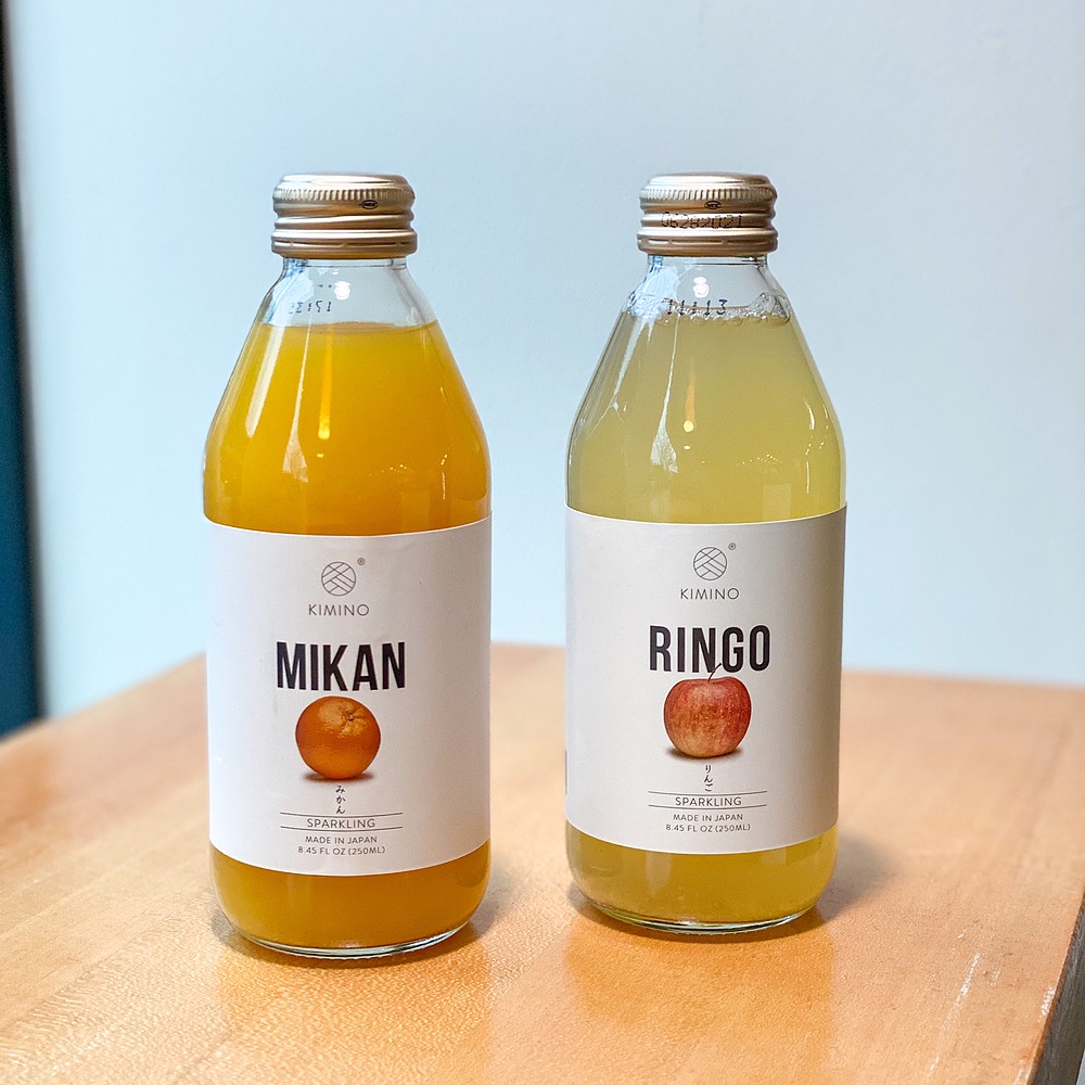 Kimino Ringo Apple and Mikan orange Sparkling Juice, 8.5 fl oz (250 ml