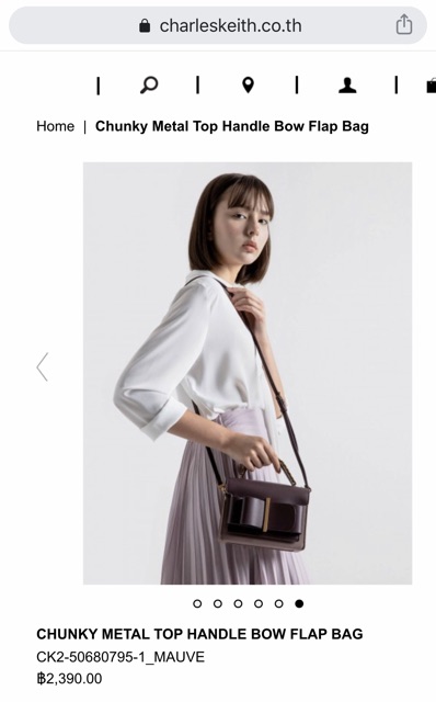 Charles & keith chunky metal top handle bow flap bag deals