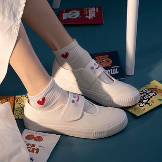 🔥Hot sale~ รองเท้าผ้าใบอเนกประสงค์สไตล์เกาหลีสาวน่ารักนักเรียนเกาหลีหวานหวานญี่ปุ่น