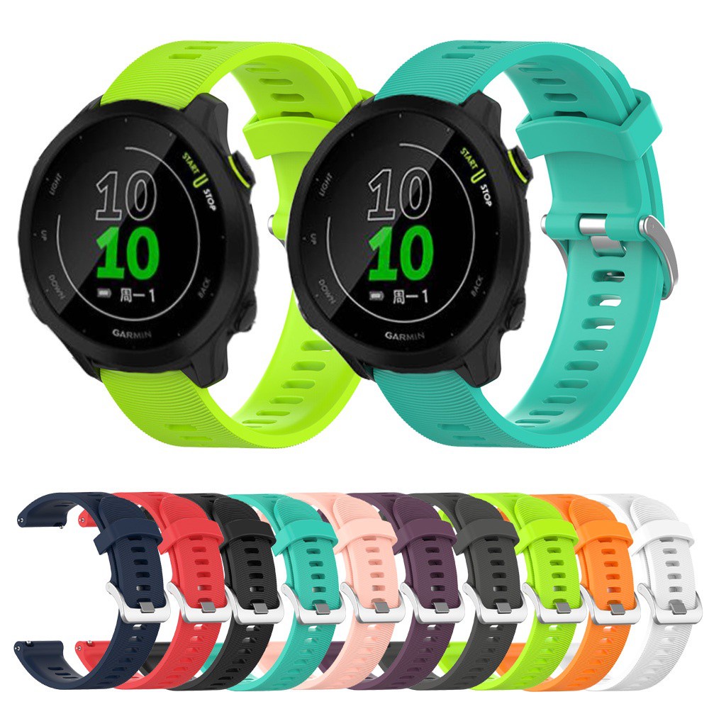 Fleshy Leaf Cinturino In Silicone Morbido 20 Mm Per Garmin Forerunner 245, Vivoactive 3, Venu Sq, Vivomove HR, Forerunner 645, Compatibile E Regolabile, Vari Colori