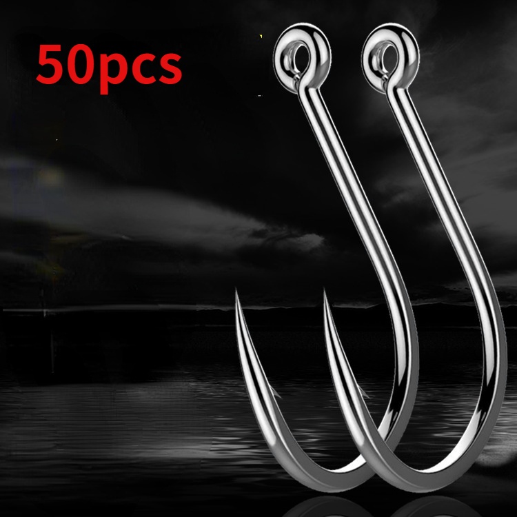 50pcs เบ็ดตกปลา Barbed Baitholder Hooks ตะขอเหล็กคาร์บอนสูง Extra Sharp ...