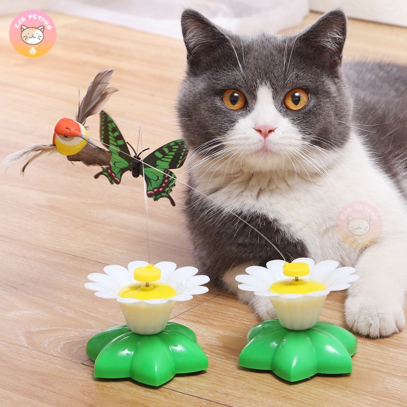 ภาพสินค้าของเล่นแมว ผีเสื้อบิน นกบินรอบดอกไม้ ของเล่นล่อแมวหมุนได้360องศา B029 จากร้าน e2b.petpro บน Shopee ภาพที่ 1