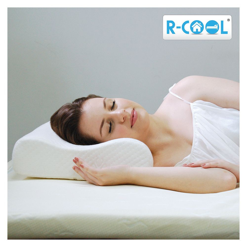 หมอนสุขภาพ-r-cool-memory-foam-curve-s-50x30x10-นิ้ว-สีขาว-หลับสบายได้สุขภาพดี-ด้วยหมอนหนุนสุขภาพ-จาก-r-cool-ผลิตจากเมมโม