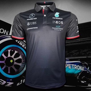 เสื้อโปโล Polo Formula One เสื้อโปโลทีม เมอร์เซเดส เอเอ็มจี ปิโตรนาส#FM0004 รุ่น Lewis Hamilton ไซส์ S-5XL