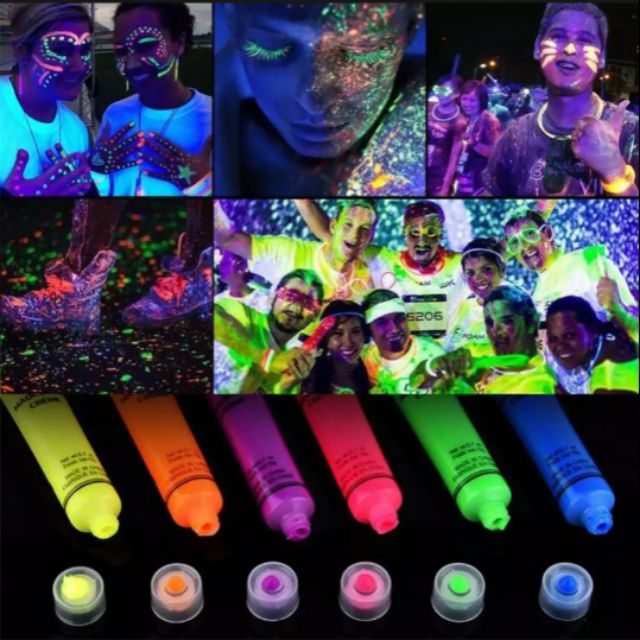 ภาพหน้าปกสินค้าสีนีออน 10ml สะท้อนแสง สีเรืองแสง บอดี้เพ้นท์ Glow In The Dark Neon Fluorescent Makeup Face Body Art Paint DIY ส่ง2วัน จากร้าน addmaww บน Shopee