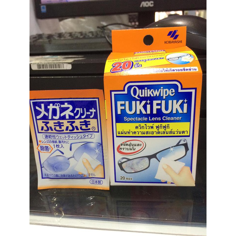 quikwipe-fuki-fuki-spectacle-lens-cleaner-แผ่นทำความสะอาดเลนส์-และแว่นตา-อย่างดี-นำเข้าจากญี่ปุ่น-กล่อง-20-แผ่น