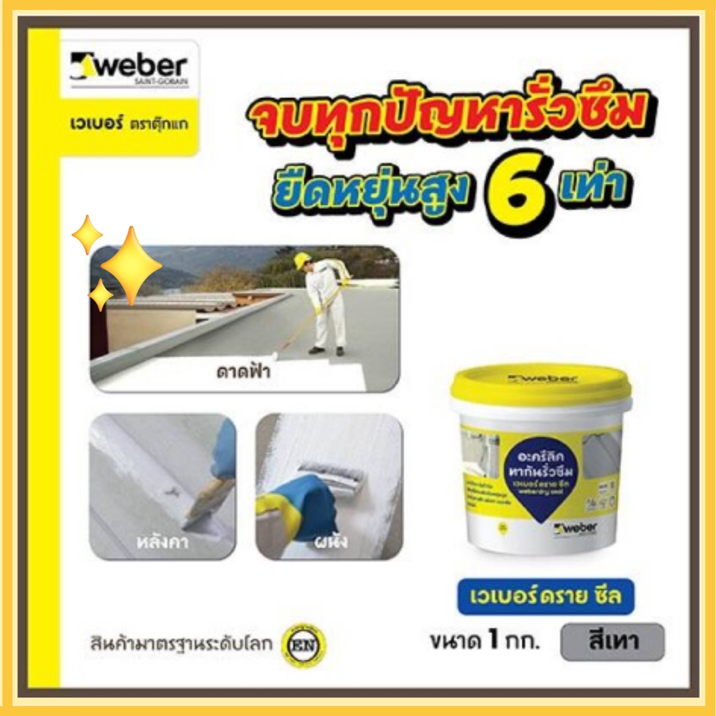 เวเบอร์ดราย-ซีล-สีขาว-สีเทา-อะครีลิคกันรั่วซึม-ยืดหยุ่น-6-เท่า-ใช้ทากันรั่วซึม-พร้อมใช้งาน-สารพัดประโยชน์-สำหรับดาดฟ้า