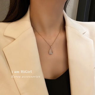 Titanium steel electroplating tulip necklace Korean simple metal design thin clavicle chain temperament all-match neckla