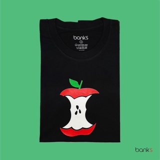 bank’s Apple T-Shirt in Black เสื้อยืดลายแอ๊ปเปิ้ล เสื้อยืดคุณภาพดี เสื้อคอกลม