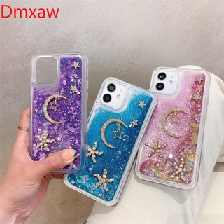 Glitter Liquid Quicksand Phone Case iPhone 13 Pro Max 12 11 Pro Max Mini X XR XS Max 8 7 6 6s Plus 5 5s SE Soft Clear Diamond Stars Moon Case