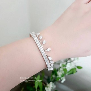 Diamond Bangle กำไลเพชร CZ แท้  ดีไซน์โมเดิร์น งานเพชรรอบวงอย่างดีค่ะงานฝังเป๊ะมากกกกกฝังเพชรแบบ microsetting