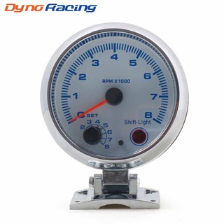 เครื่องวัดรอบเครื่องยนต์อัตโนมัติ 3.75 นิ้ว 0-8000 Rpm Gauge พร้อมชิฟไลท์ โครเมี่ยม สําหรับรถยนต์