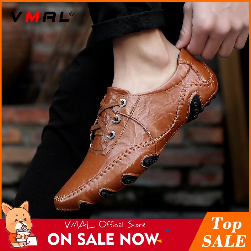 ภาพหน้าปกสินค้าVMAL ชุดใส่รองเท้าหนังวัวแท้รองเท้า , รองเท้าลำลอง , รองเท้าสไตล์ Oxford อังกฤษย้อนยุค , ลม ,ตัดเย็บด้วยมือ