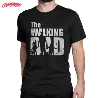 ใหม่ เสื้อยืดแขนสั้น ผ้าฝ้าย 100% พิมพ์ลาย The Walking Dad The Walking Dead Father Day Zombie สําหรับผู้ชาย ผู้หญิง ทุกเ