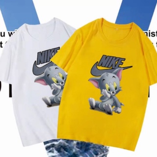 เสือยืดผู้ชาย - เสื้อยืดผ้าฝ้าย NIKE แฟชั่นลูกแมวออกแบบเสื้อยืดคู่ที่มีคุณภาพสูง tshirts กีฬา Unise