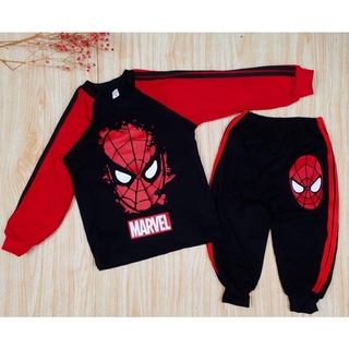 เสื้อเด็กแขนยาว1-10ปี ลายSpiderman ผ้าคอตตอน100% เนื้อผ้าใส่สบาย  สามารถระบายอากาศได้ดี