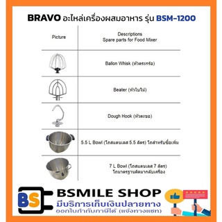 ภาพหน้าปกสินค้าBRAVO อะไหล่เครื่องผสมอาหาร รุ่น BSM-1200 ที่เกี่ยวข้อง