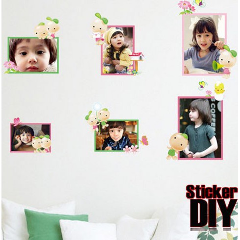 sale-wall-sticker-สติ๊กเกอร์แต่งผนัง-กรอบรูปตุ๊กตาคู่-กว้าง60cm-xสูง65cm