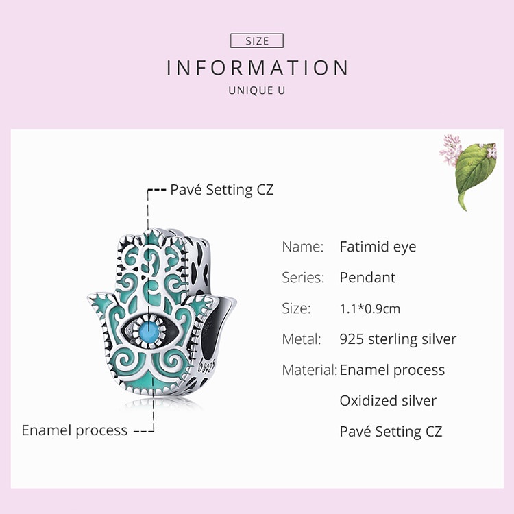 ภาพสินค้าBamoer Sterling Silver 925 Charm Bead Opal Sun & Guardian & Fatimid Eye Design for Original Women's DIY Jewelry Bracelet BSC509 จากร้าน bamoer.th บน Shopee ภาพที่ 6