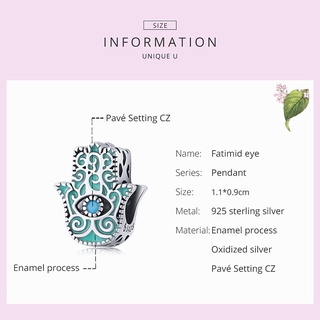 ภาพขนาดย่อของภาพหน้าปกสินค้าBamoer Sterling Silver 925 Charm Bead Opal Sun & Guardian & Fatimid Eye Design for Original Women's DIY Jewelry Bracelet BSC509 จากร้าน bamoer.th บน Shopee ภาพที่ 6