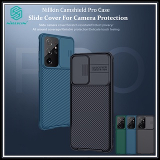Nillkin เคสโทรศัพท์มือถือ สำหรับ Samsung Galaxy S21 Ultra Plus 5G / เคสซัมซุง S21 Plus Camshield Pro กับ แบบสไลด์กันกล้อง TPU PC กันกระแทกหรูหราสีดำสีฟ้าแข็งโทรศัพท์ปก