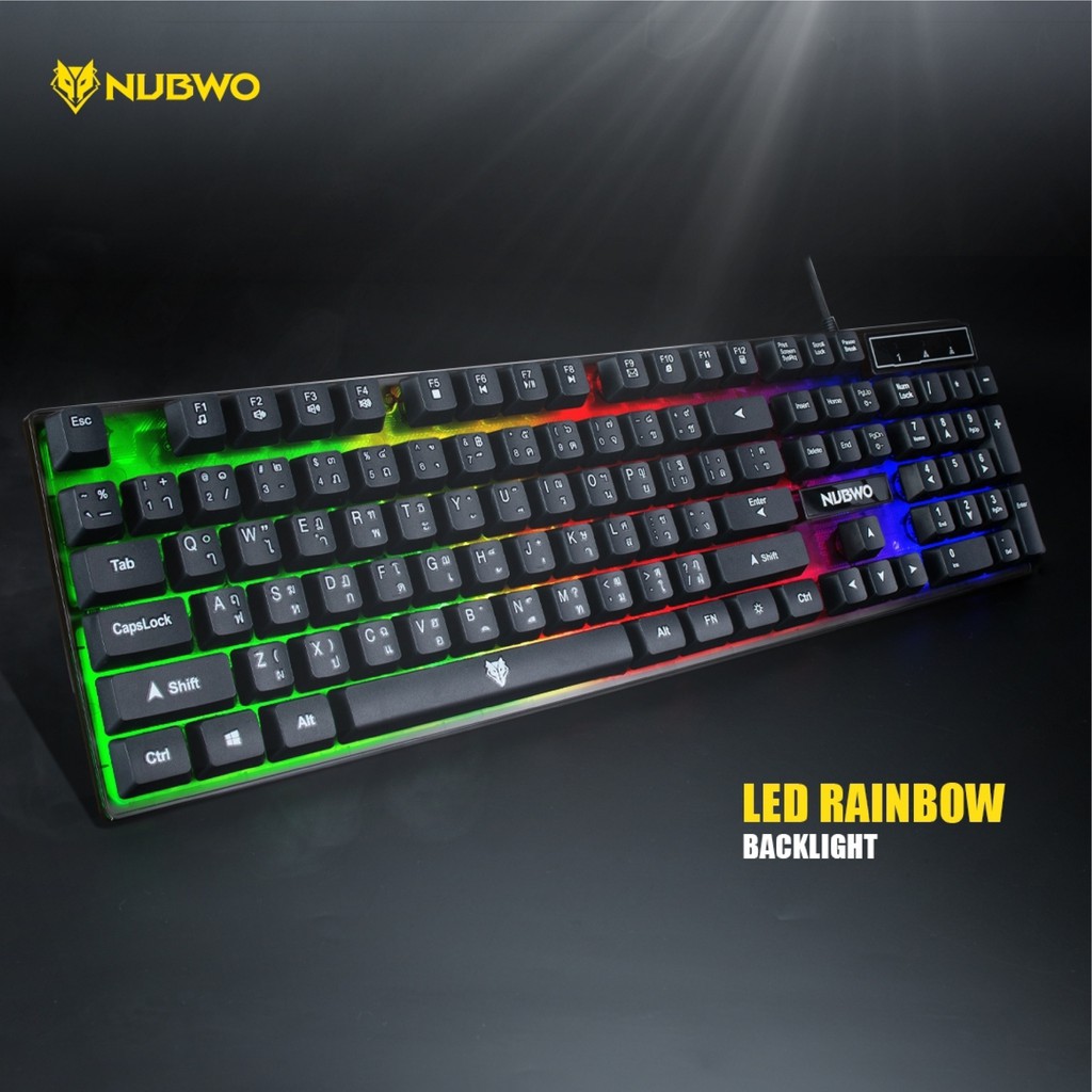 nubwo-nk36-คีย์บอร์ด-คีย์บอร์ดเกมมิ่ง-gaming-keyboard-features-led-rainbow-backlight-ไฟสีรุ้ง-7-สี-led-ของแท้-100