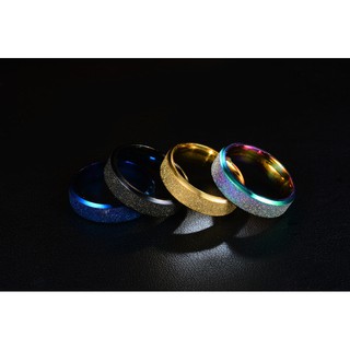 Scrub Ring Titanium Steel Rings for Men Women แหวนขัดผิว แหวนคู่