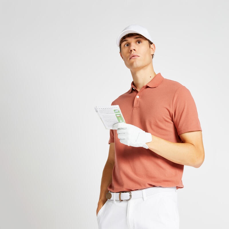 เสื้อโปโล-เสื้อโปโลแขนสั้นผู้ชายสำหรับใส่เล่นกอล์ฟ-เสื้อเล่นกอล์ฟ-mens-golf-short-sleeved-polo-shirt-inesis