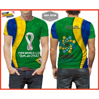 เสื้อยืด พิมพ์ลาย Brazil World Cup 2022 แฟชั่นสําหรับผู้ชาย