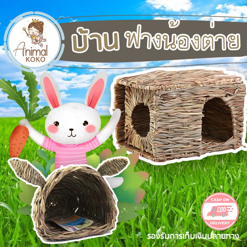 animal-koko-บ้านฟางหญ้า-totoro-หนูตะเภา-guinea-pig-กระต่าย-สำหรับเป็นที่อยู่อาศัย-จำลองแบบธรรมชาติ