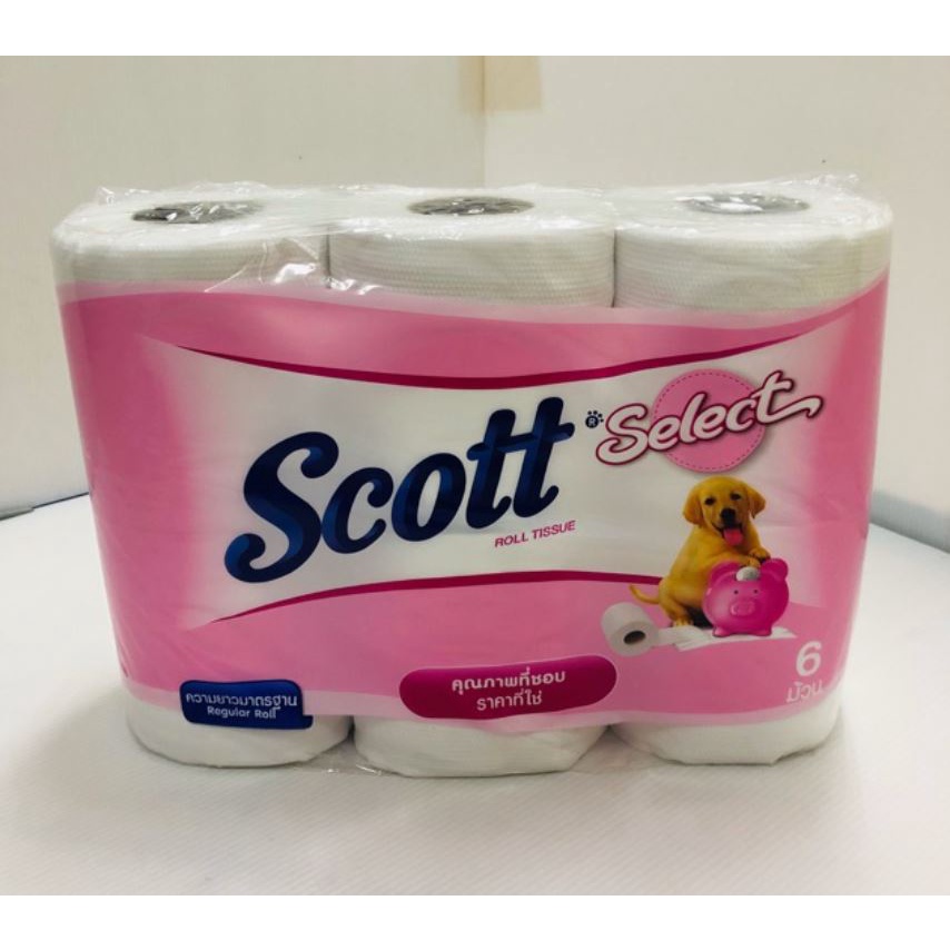 SCOTT SELECT กระดาษชำระ กระดาษทิชชู่ ทิชชู่ ( แพ็ค 6 ม้วน ) | Shopee ...