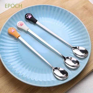 Epoch ช้อนชาช้อนกาแฟช้อนสแตนเลสลายกรงเล็บแมวสําหรับห้องครัว