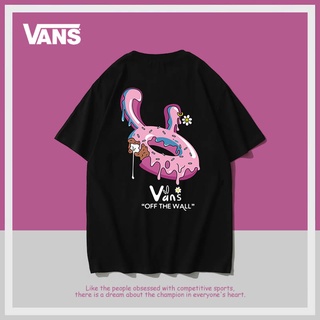 ผ้าฝ้าย 100%Vans Vance เสื้อยืดคอกลม แขนสั้น ผ้าฝ้าย สีดํา เข้ากับทุกการแต่งกาย แฟชั่นฤดูร้อน สําหรับผู้ชาย และผู้หญิงS-