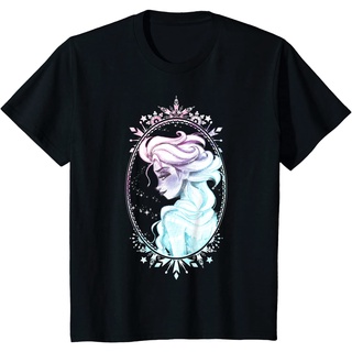 เสื้อยืดผ้าฝ้ายพรีเมี่ยม เสื้อยืด พิมพ์ลาย Disney Frozen Elsa Side Glance แฟชั่นฤดูหนาว