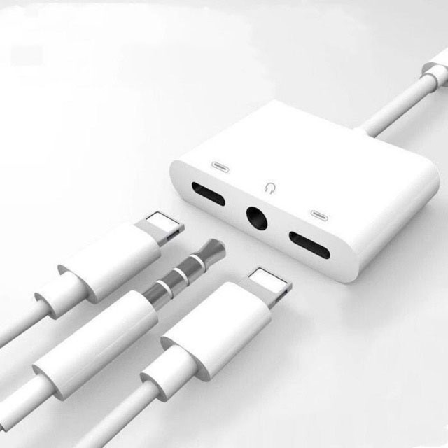 อะแดปเตอร์แปลงเสียง ตัวแปลงไอโฟน 2In1 To Dual Lightning Port Iphone