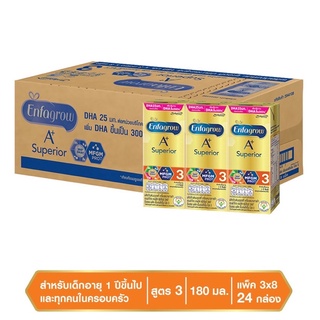 นม Enfagrow A+ Superior สูตร 3 ยกลัง​ 1​ ลังบรรจุ​ 24​ กล่อง (หมดอายุ 11/09/2023)