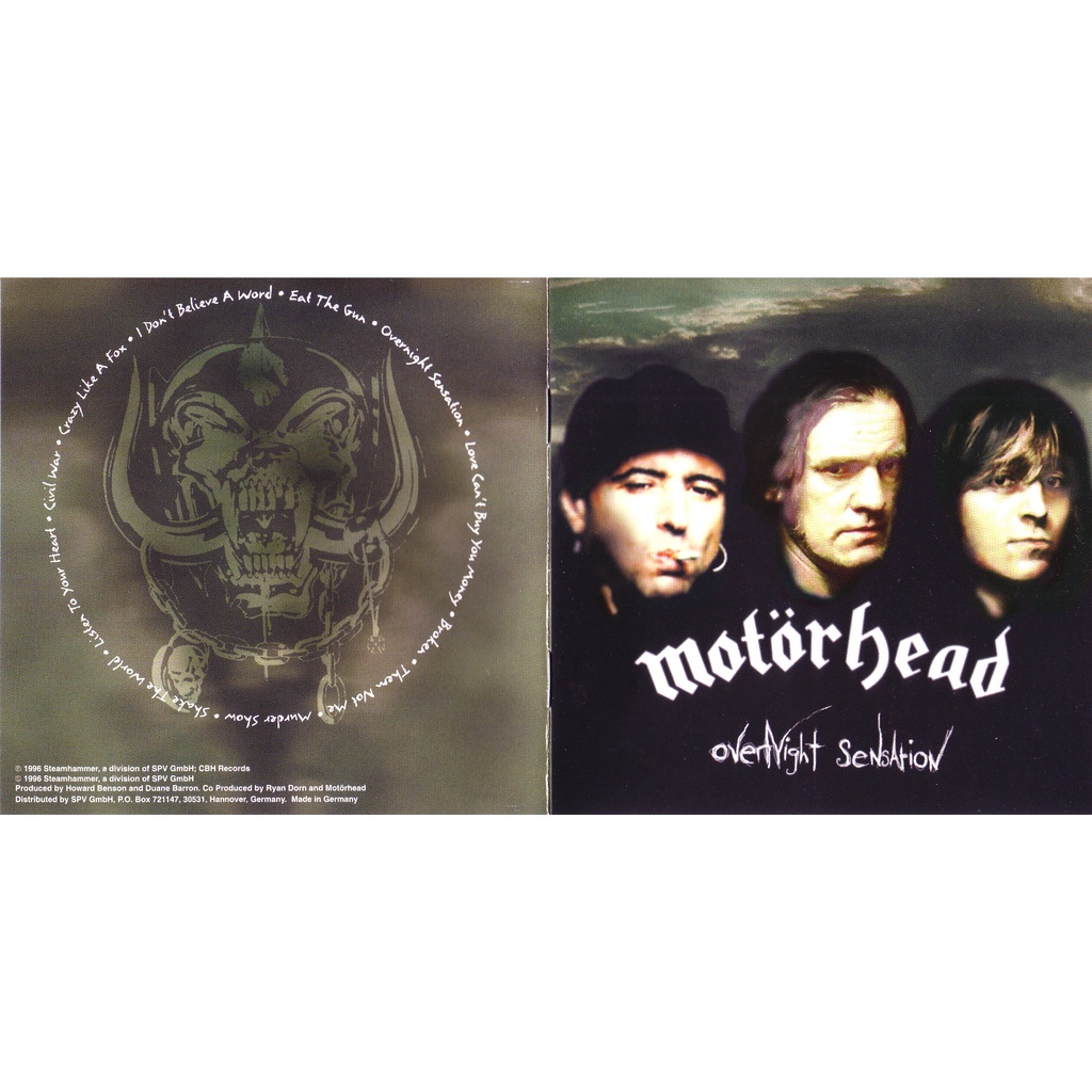 ซีดีเพลง-cd-motorhead-1996-overnight-sensation-germany-edition-ในราคาพิเศษสุดเพียง159บาท