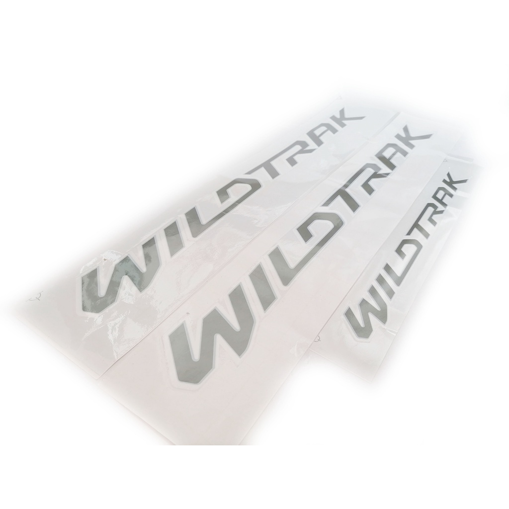 สติ๊กเกอร์ sticker WILDTRAK ติด Ford Ranger 2015+ สีเทาบอลขอบขาว 1 ชุด ...