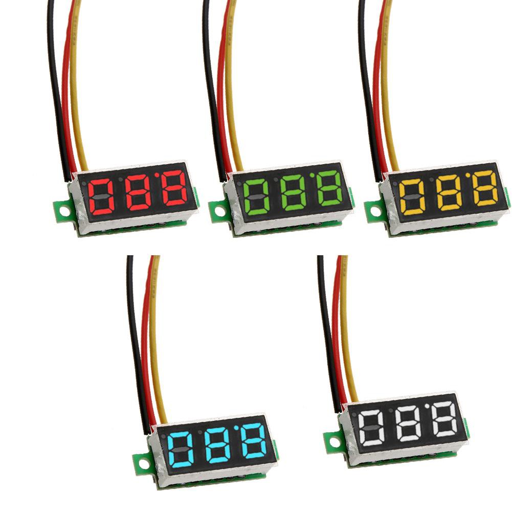 แผงโวลต์มิเตอร์-หน้าจอดิจิตอล-mini-dc-0-100-v-3-wire-led-0-28-นิ้ว