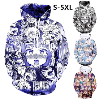 ภาพหน้าปกสินค้าเสื้อกันหนาวมีฮู้ด พิมพ์ลายอนิเมะญี่ปุ่น Ahegao Hentai 3 มิติ แบบสวมหัว น่ารัก สําหรับผู้หญิง ที่เกี่ยวข้อง