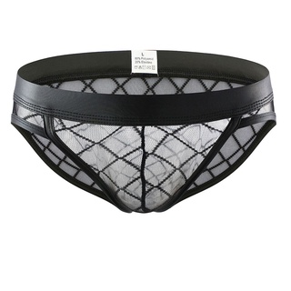 กางเกงในชาย โปร่งใส เส้นด้ายสุทธิ Super Sexy Breathable Mens Sexy Bikini Mesh Brief