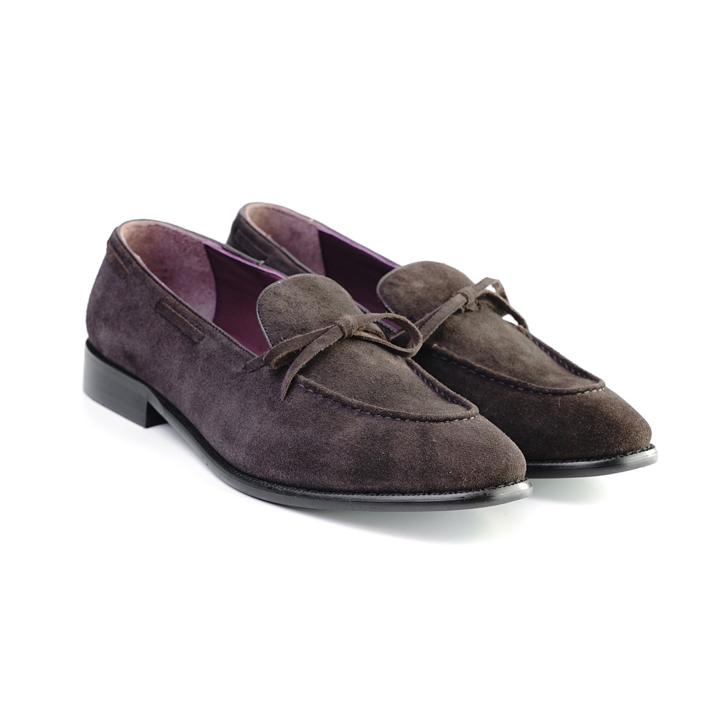 ราคาและรีวิวJulietta รองเท้าหนัง String Loafer Shoes Suede in Brown Juliettabkk