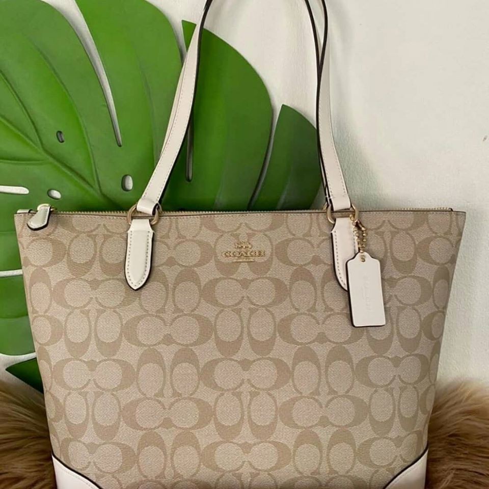 COACH ZIP TOP TOTE IN SIGNATURE CANVAS Shopee Thailand