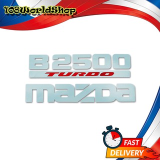 สติ๊กเกอร์ Sticker B2500 TURBO MAZDA สี Dark Silver, Red B2500 Fighter Mazda 2, 4 ประตู ปี1998 - 2006