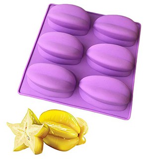 แม่พิมพ์ silicone รูปมะเฟือง 6 ช่อง star fruit shape ทำสบู่ หรือขนม (คละสี)