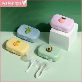 【HAT &amp; HAIR】 Contact Lenses Case Contact lens storage box Contact lens storage Cute cartoon pattern beautiful color fash