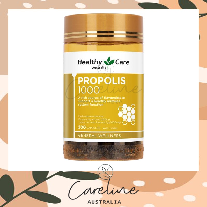 ภาพสินค้าHealthy Care Propolis 2000mg พรอพโพลิส สารสกัดจากรังผึ้ง 2000 มิลลิกรัม (200 แคปซูล) จากร้าน carelineaustralia บน Shopee ภาพที่ 1